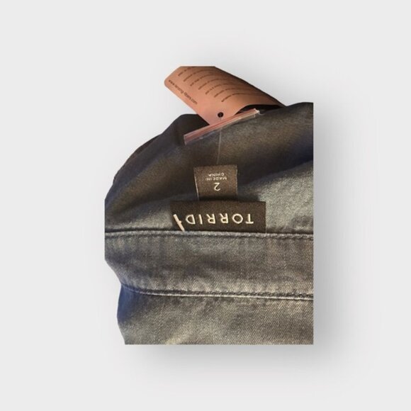 🆕 NWT Women’s torrid 2 Tencel Blue Chambray Button Up Shirt 18 20 2X 2XL XXL - Picture 8 of 12